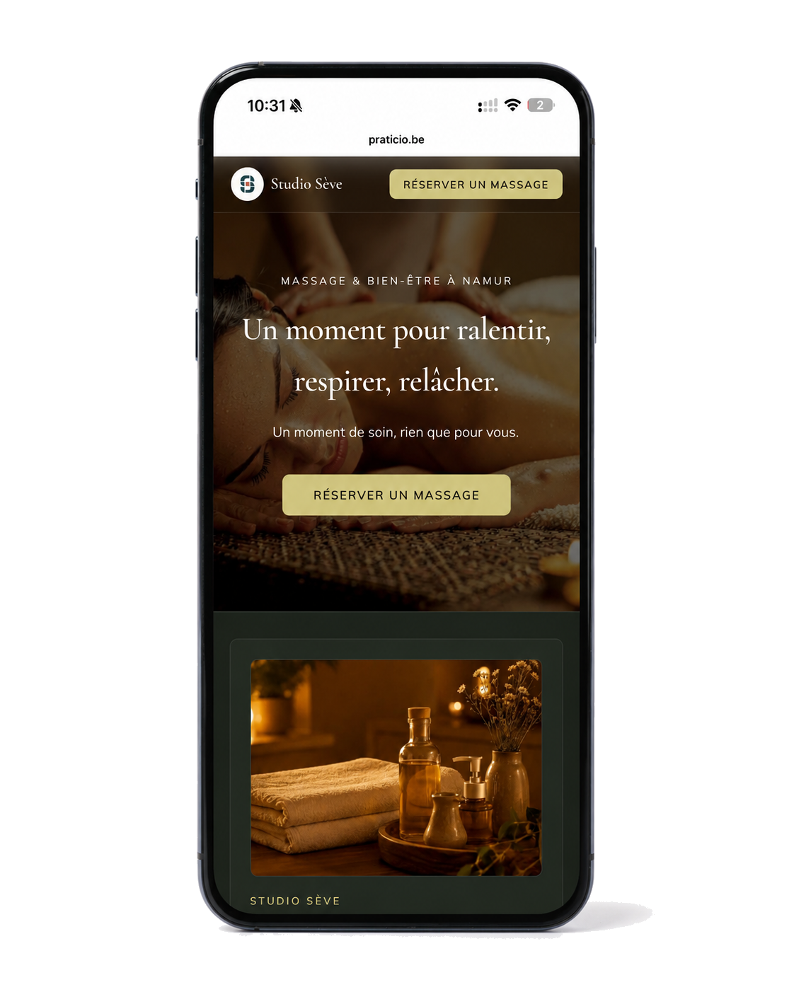 Praticio sur smartphone : la vitrine de réservation